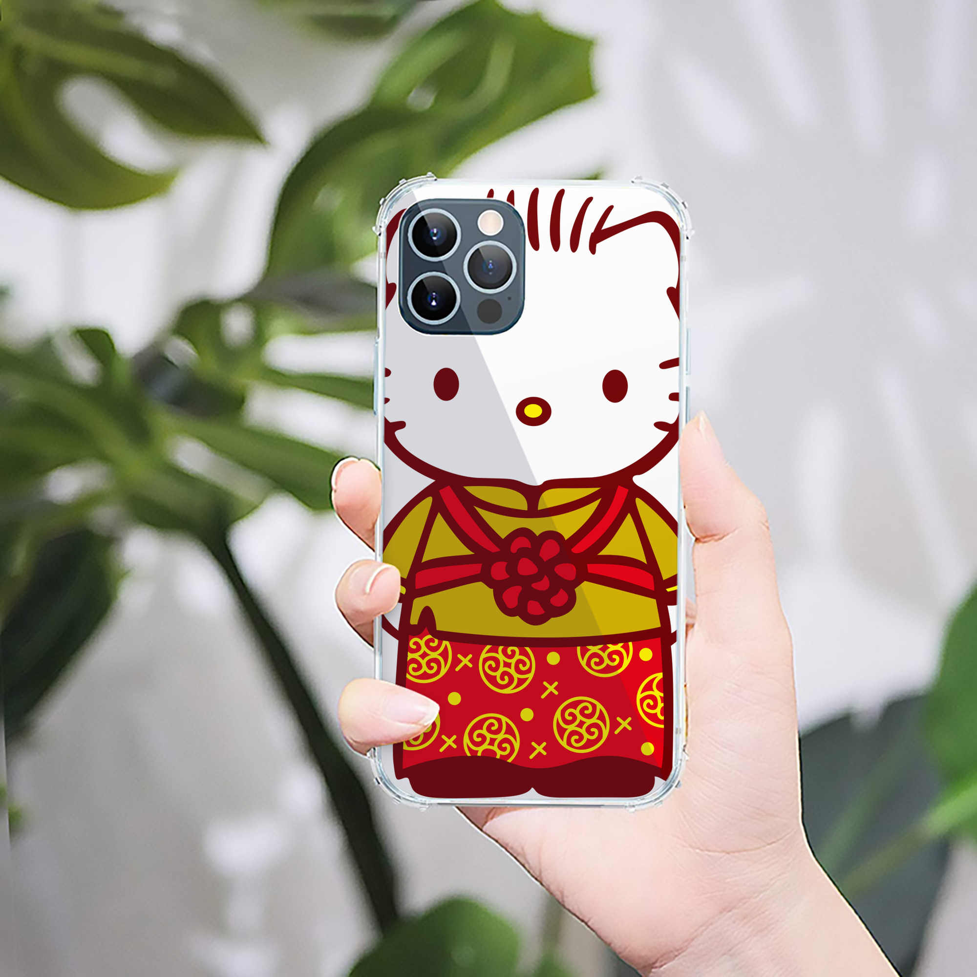 （画像用） Hello Kitty ハローキティ 【iPhone 12シリーズ対応】透明スマホケース（クリアソフトケース）
